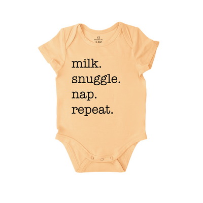 'Milk Snuggle Nap Repeat' Bodysuit for Everyday Cuddles SwaddleAn