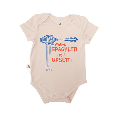 More Spaghetti Less Upsetti Bodysuit, Funny Pasta Lover Onesie SwaddleAn