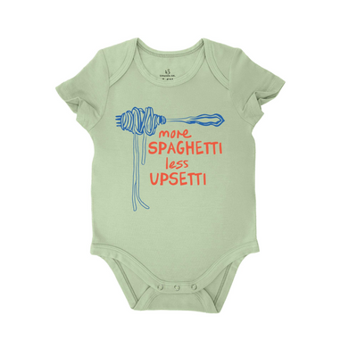 More Spaghetti Less Upsetti Bodysuit, Funny Pasta Lover Onesie SwaddleAn