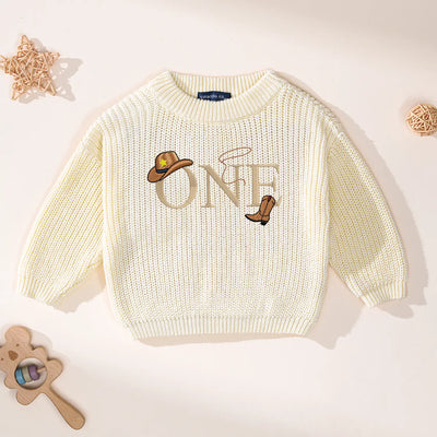My First Rodeo Embroidered Baby Sweater