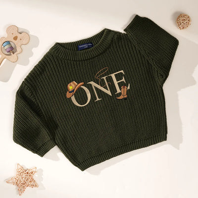 My First Rodeo Embroidered Baby Sweater