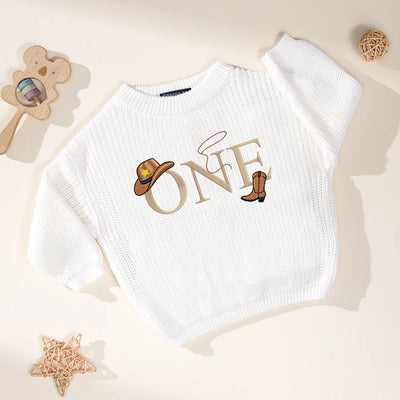 My First Rodeo Embroidered Baby Sweater