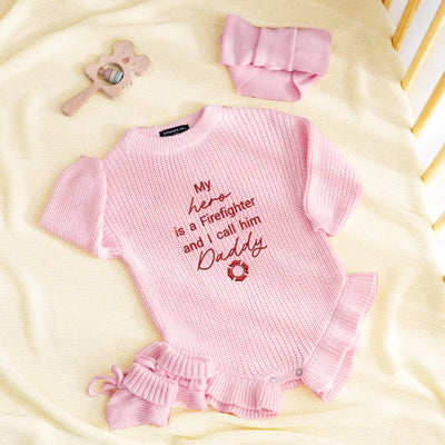 'My Hero is a Firefighter and I call him' Baby Romper