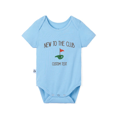 Custom New To The Club Embroidered Bamboo Onesie