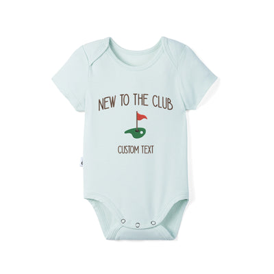 Custom New To The Club Embroidered Bamboo Onesie