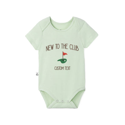 Custom New To The Club Embroidered Bamboo Onesie