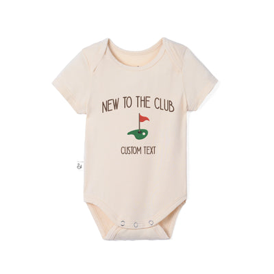 Custom New To The Club Embroidered Bamboo Onesie