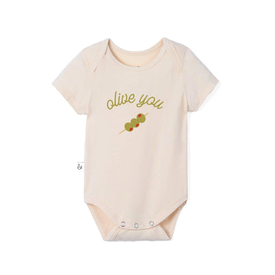 Olive You Baby Pun Bamboo Onesie