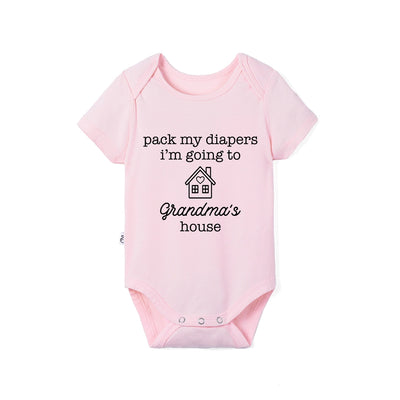 Pack My Diapers I'm Going To Grandma's House Baby Onesie