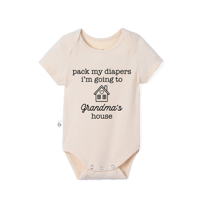 Pack My Diapers I'm Going To Grandma's House Baby Onesie