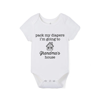 Pack My Diapers I'm Going To Grandma's House Baby Onesie