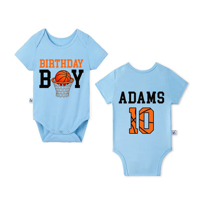 Personalized Boys Basketball Birthday Baby Onesie