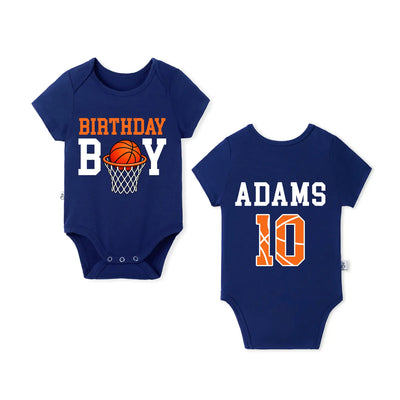 Personalized Boys Basketball Birthday Baby Onesie