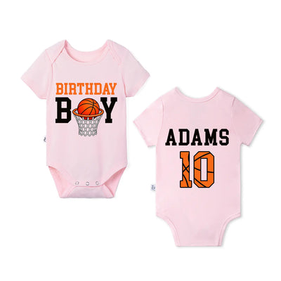 Personalized Boys Basketball Birthday Baby Onesie