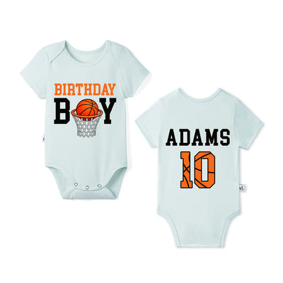 Personalized Boys Basketball Birthday Baby Onesie