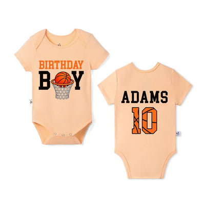 Personalized Boys Basketball Birthday Baby Onesie
