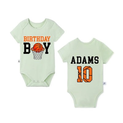 Personalized Boys Basketball Birthday Baby Onesie