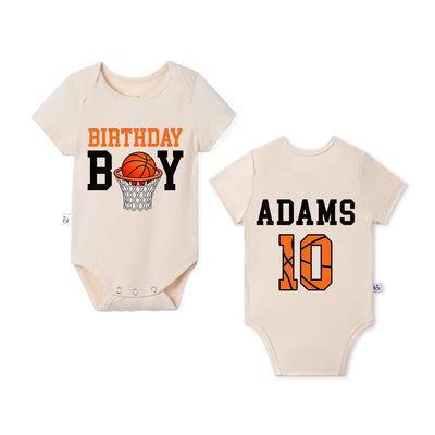 Personalized Boys Basketball Birthday Baby Onesie