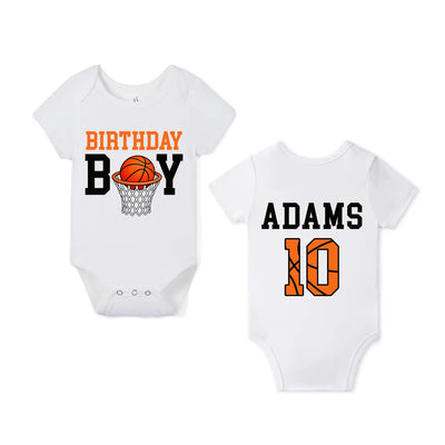 Personalized Boys Basketball Birthday Baby Onesie