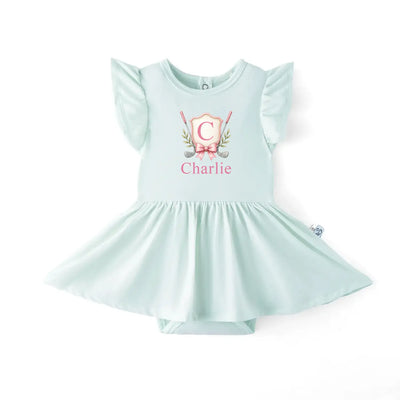 Personalized Golf Baby Twirl Bodysuit Dress