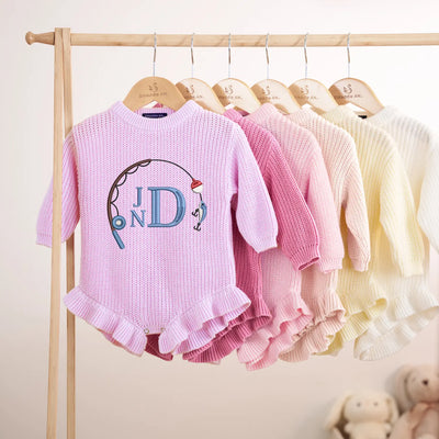 Personalized Monogram Baby Fishing Romper