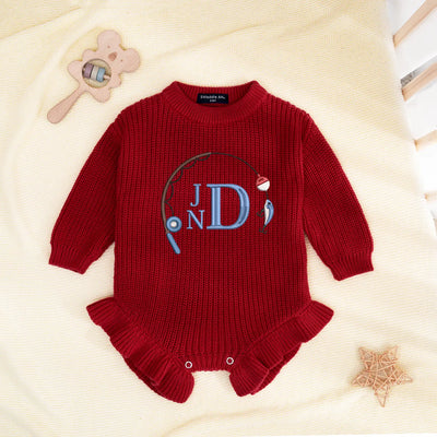 Personalized Monogram Baby Fishing Romper