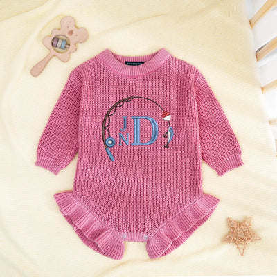 Personalized Monogram Baby Fishing Romper