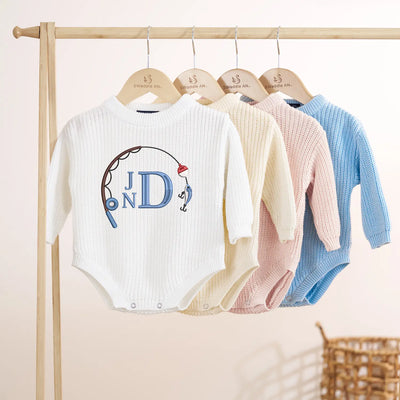 Personalized Monogram Baby Fishing Romper