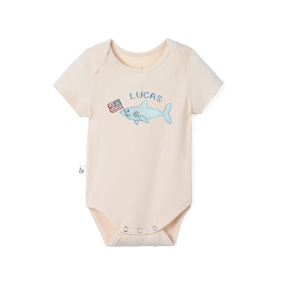 Personalized Patriotic America Sharks Baby Onesie