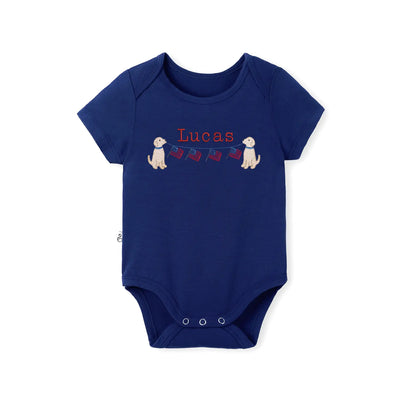 Personalized Patriotic Puppy Baby Onesie