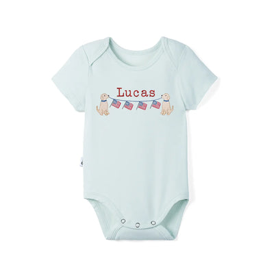 Personalized Patriotic Puppy Baby Onesie