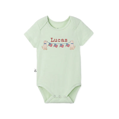 Personalized Patriotic Puppy Baby Onesie