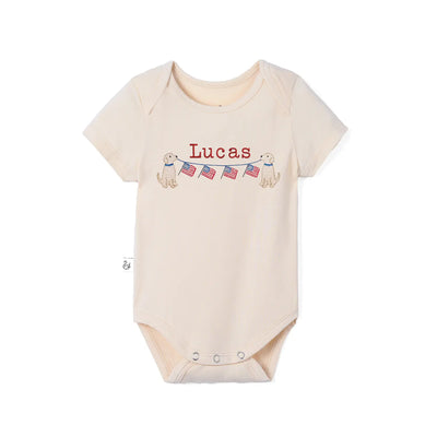 Personalized Patriotic Puppy Baby Onesie