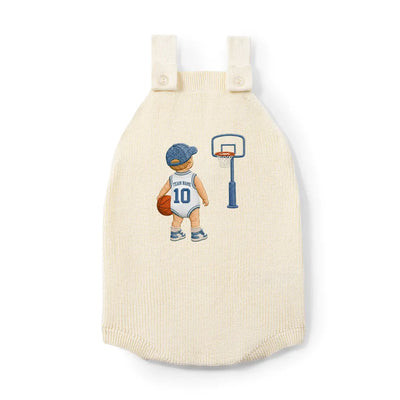 Personalized Team Name Basketball Baby Strap Romper