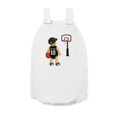 Personalized Team Name Basketball Baby Strap Romper