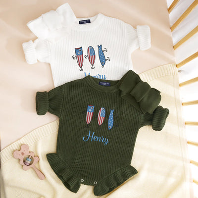 Personalized USA Fishing Baby Romper