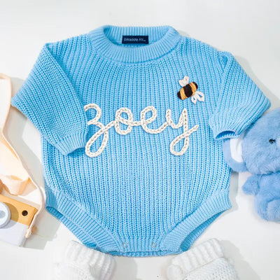 Personalized Baby Name Knit Romper