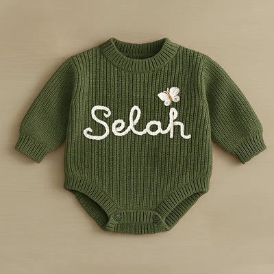 Personalized Baby Name Knit Romper
