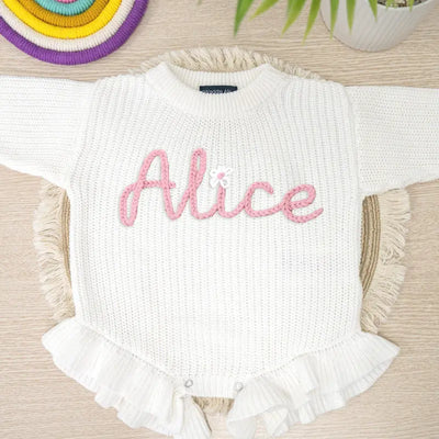 Personalized Baby Name Knit Romper