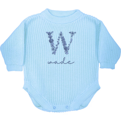 Personalized Baby Romper in Blue Floral
