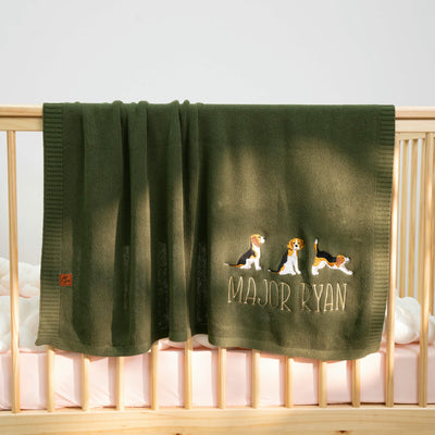 Personalized Beagle Puppy Baby Blanket 2