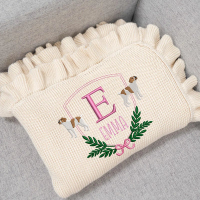 Personalized Brittany Spaniel Dog Baby Blanket