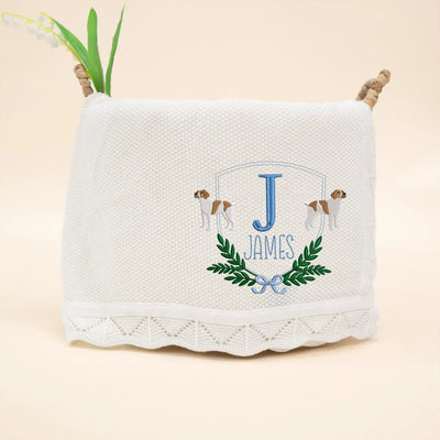 Personalized Brittany Spaniel Dog Baby Blanket