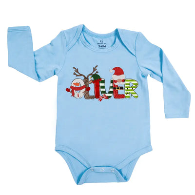 Personalized Christmas Alphabet Baby Name Onesie