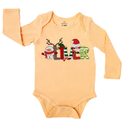 Personalized Christmas Alphabet Baby Name Onesie