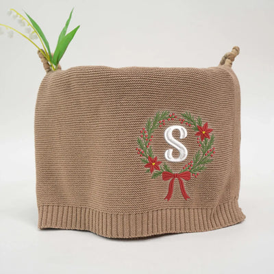 Personalized Christmas Custom Initial Baby Blanket