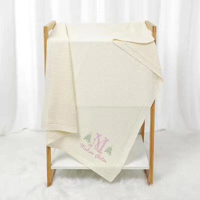 Personalized Christmas Tree Baby Blanket with Name SwaddleAn