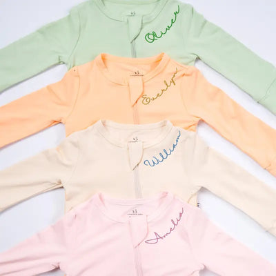 Personalized Embroidered Name Baby Footie
