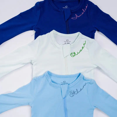 Personalized Embroidered Name Baby Footie