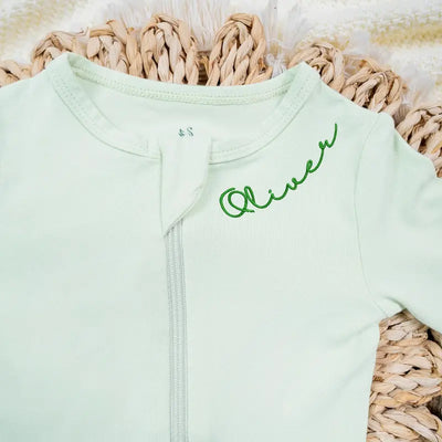 Personalized Embroidered Name Baby Footie